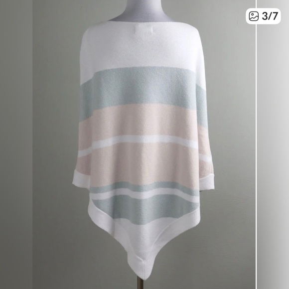 Barefoot Dream Women's Striped Poncho Sweater - Picture 3 of 5